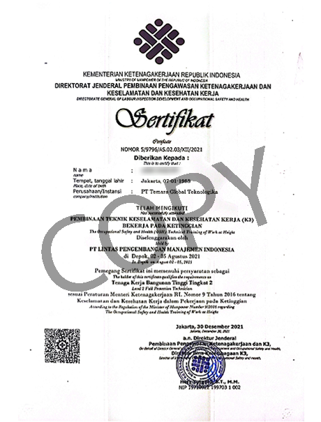 High-Rise Building Worker Level - 2 Certificate