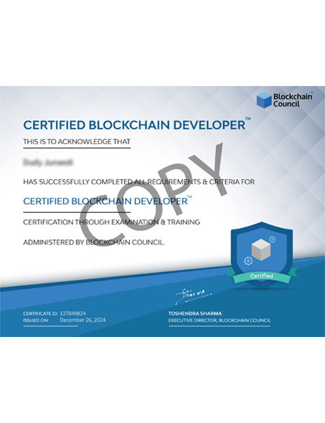 Certified Blockchain Developer by Blockchain Council